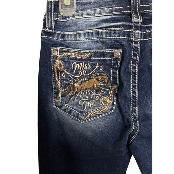 Miss Me Embroidered Horse Embellished Midrise Bootcut Jeans Size 26 - Picture 3 of 7